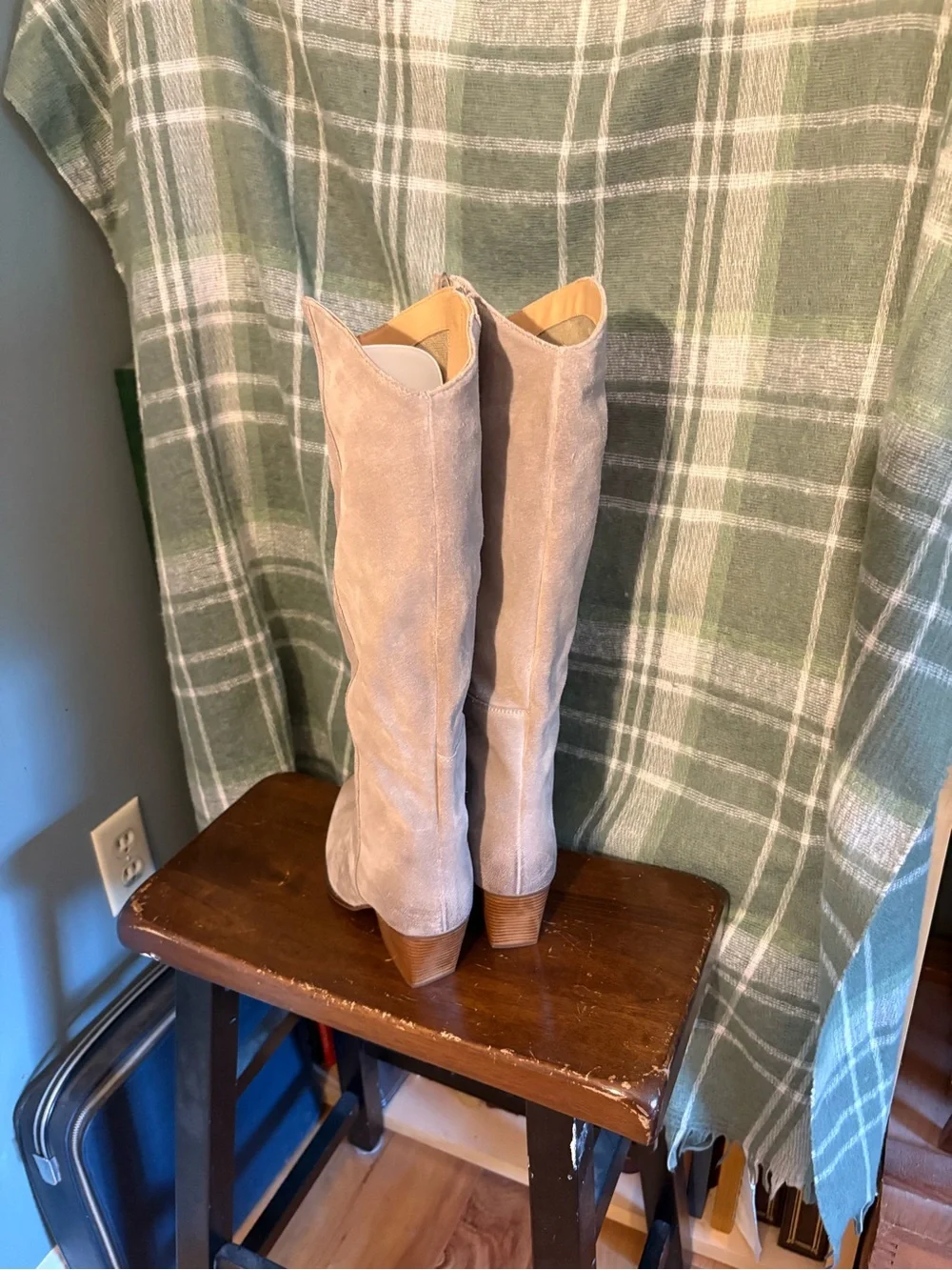 Seychelles Begging you Light Gray Suede Over-the-Knee boots